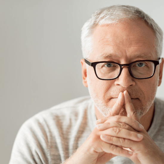 Man contemplating dental implant tooth replacement