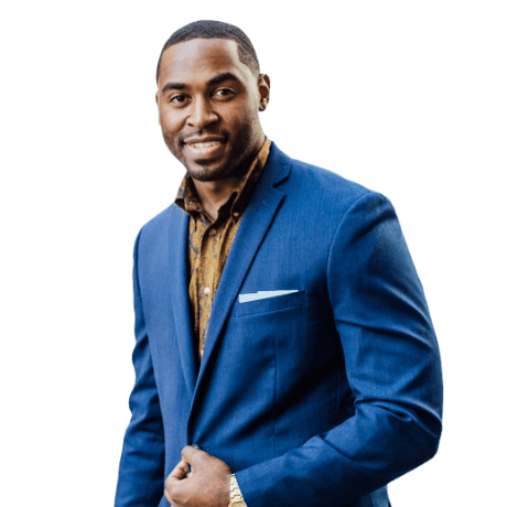 Man sharing healthy smile with blue suit jacket